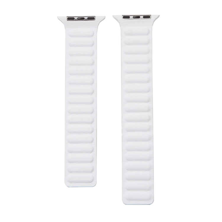 Loop Leather Watch Band For Apple Watch Series 7 41mm / 6 & SE & 5 & 4 40mm / 3 & 2 & 1 38mm(White) by bashfashion