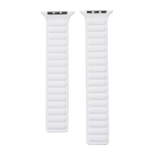 Loop Leather Watch Band For Apple Watch Series 7 41mm / 6 & SE & 5 & 4 40mm / 3 & 2 & 1 38mm(White) by bashfashion