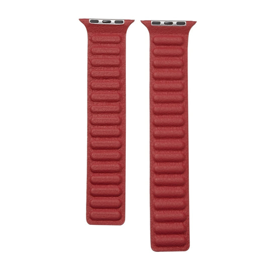 Loop Leather Watch Band For Apple Watch Series 7 41mm / 6 & SE & 5 & 4 40mm / 3 & 2 & 1 38mm(Wine Red) by bashfashion