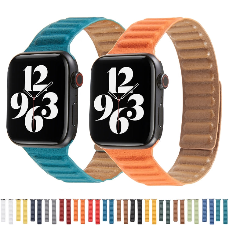 Loop Leather Watch Band For Apple Watch Series 7 41mm / 6 & SE & 5 & 4 40mm / 3 & 2 & 1 38mm(Turquoise) by bashfashion