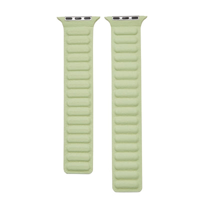 Loop Leather Watch Band For Apple Watch Series 7 45mm / 6 & SE & 5 & 4 44mm / 3 & 2 & 1 42mm(Grass Green) by bashfashion