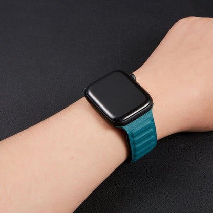 Loop Leather Watch Band For Apple Watch Series 7 45mm / 6 & SE & 5 & 4 44mm / 3 & 2 & 1 42mm(Black) by bashfashion