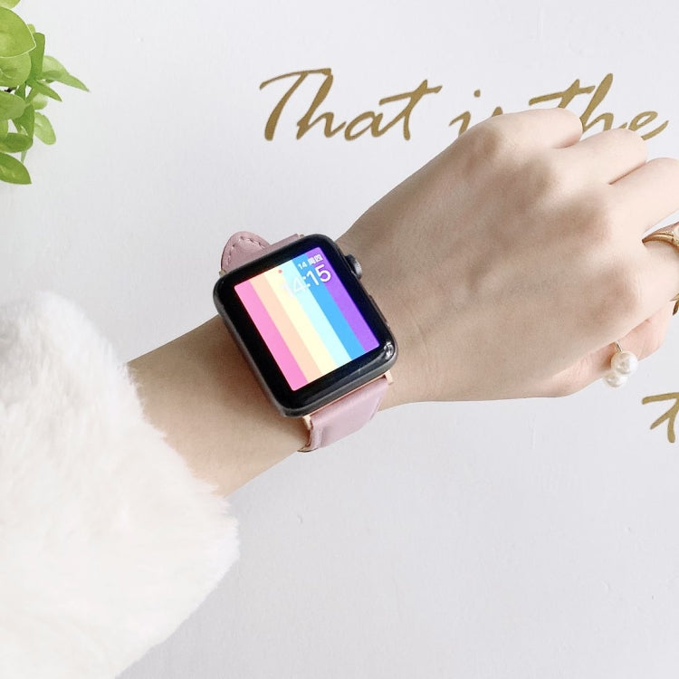 D Character Buckle Smooth Texture Watch Band For Apple Watch Series 9&8&7 41mm / SE 3&SE 2&6&SE&5&4 40mm / 3&2&1 38mm(Coffee) by bashfashion