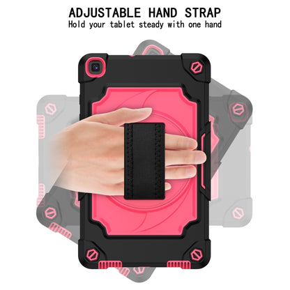 For Samsung Tab A 8.0 (2019)/T290 360 Degree Rotation Turntable Contrast Color Robot Shockproof Silicone + PC Protective Case with Holder(Black + Rose Red) by bashfashion