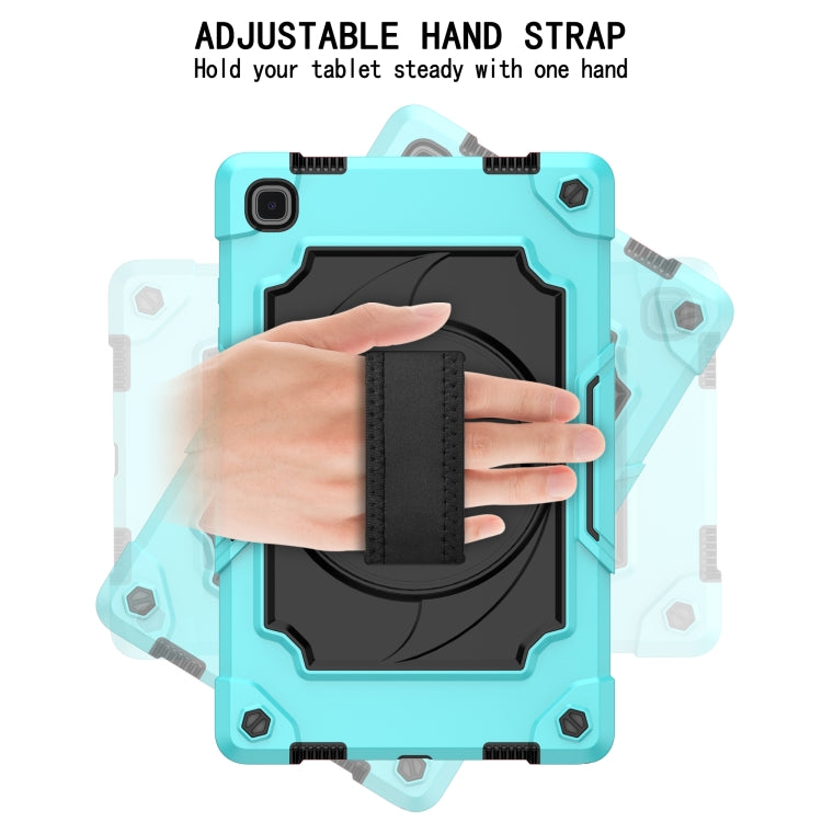 For Samsung Galaxy Tab A7 10.4 (2020)/T500 360 Degree Rotation Turntable Contrast Color Robot Shockproof Silicone + PC Protective Case with Holder(Mint Green + Black) by bashfashion