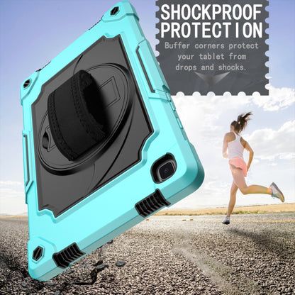 For Samsung Galaxy Tab A7 10.4 (2020)/T500 360 Degree Rotation Turntable Contrast Color Robot Shockproof Silicone + PC Protective Case with Holder(Mint Green + Black) by bashfashion