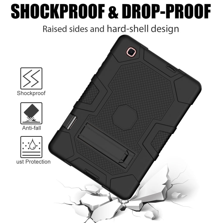 For Samsung Galaxy Tab S6 Lite P610 Contrast Color Robot Shockproof Silicone + PC Protective Case with Holder (Black) by bashfashion