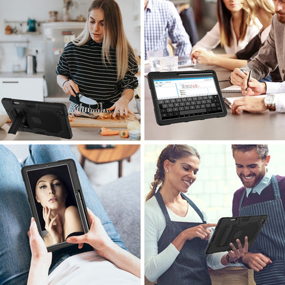 For Samsung Galaxy Tab S6 Lite P610 Contrast Color Robot Shockproof Silicone + PC Protective Case with Holder (Black) by bashfashion