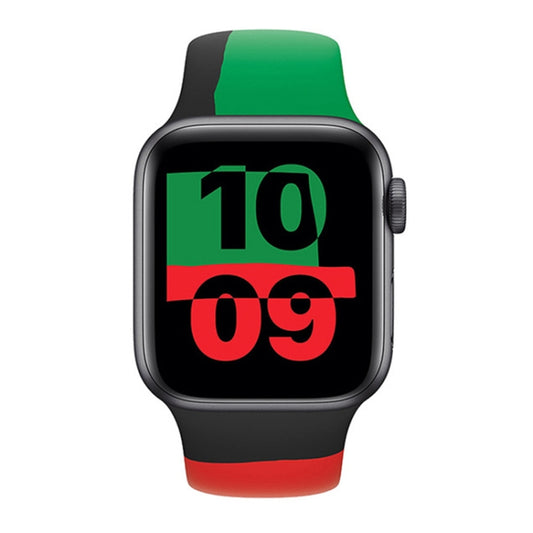 Black Unity Silicone Sports Watch Band For Apple Watch Ultra 49mm&Watch Ultra 2 49mm / Series 9&8&7 45mm / SE 3&SE 2&6&SE&5&4 44mm / 3&2&1 42mm by bashfashion