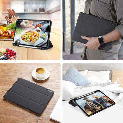 For iPad Pro 12.9 2022 / 2021 / 2020 DUX DUCIS Domo Series Horizontal Flip Magnetic TPU + PU Leather Tablet Case with Three-folding Holder & Pen Slot & Sleep / Wake-up Function(Black) by DUX DUCIS