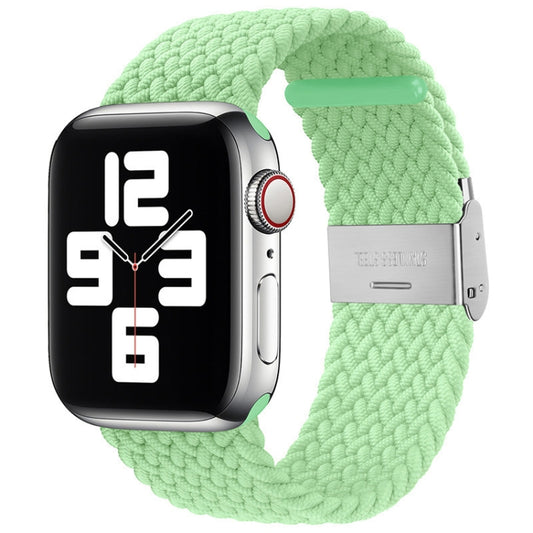 Braided + Stainless Steel Watch Band For Apple Watch Ultra 49mm&Watch Ultra 2 49mm / Series 9&8&7 45mm / SE 3&SE 2&6&SE&5&4 44mm / 3&2&1 42mm(Pistachio Color) by bashfashion