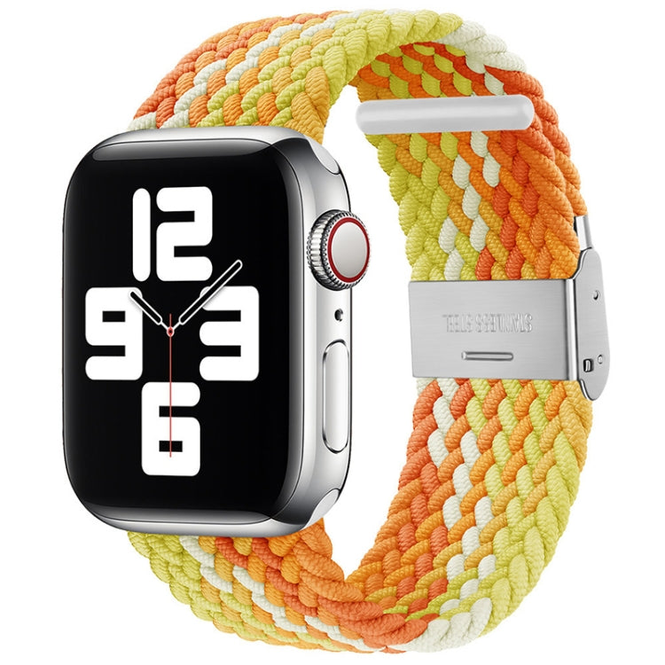 Braided + Stainless Steel Watch Band For Apple Watch Ultra 49mm&Watch Ultra 2 49mm / Series 9&8&7 45mm / SE 3&SE 2&6&SE&5&4 44mm / 3&2&1 42mm(Fragrant Orange) by bashfashion