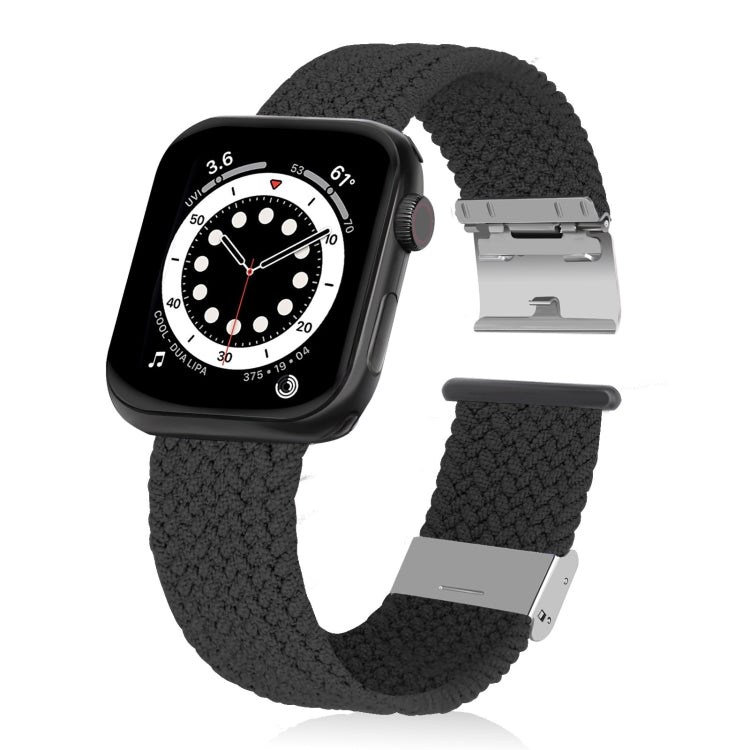 Braided + Stainless Steel Watch Band For Apple Watch Series 7 45mm / 6 & SE & 5 & 4 44mm / 3 & 2 & 1 42mm(Black) by bashfashion