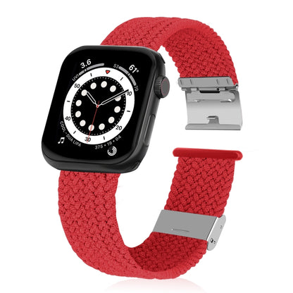 Braided + Stainless Steel Watch Band For Apple Watch Series 7 45mm / 6 & SE & 5 & 4 44mm / 3 & 2 & 1 42mm(Red) by bashfashion