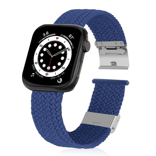 Braided + Stainless Steel Watch Band For Apple Watch Series 7 45mm / 6 & SE & 5 & 4 44mm / 3 & 2 & 1 42mm(Cold Sea Blue) by bashfashion