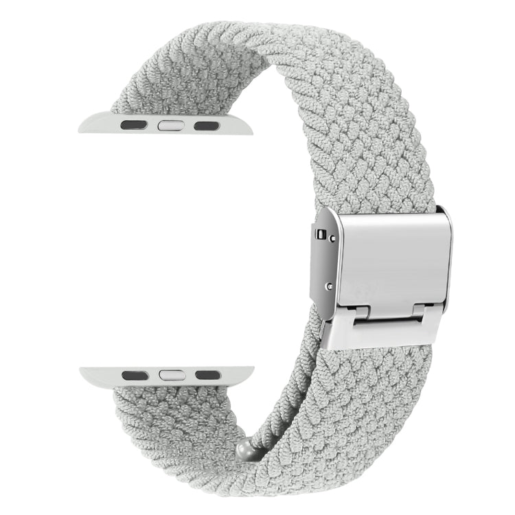Braided + Stainless Steel Watch Band For Apple Watch Ultra 49mm&Watch Ultra 2 49mm / Series 9&8&7 45mm / SE 3&SE 2&6&SE&5&4 44mm / 3&2&1 42mm(White) by bashfashion