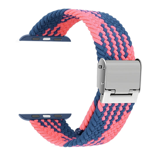 Braided + Stainless Steel Watch Band For Apple Watch Ultra 49mm&Watch Ultra 2 49mm / Series 9&8&7 45mm / SE 3&SE 2&6&SE&5&4 44mm / 3&2&1 42mm(Blue Pink) by bashfashion