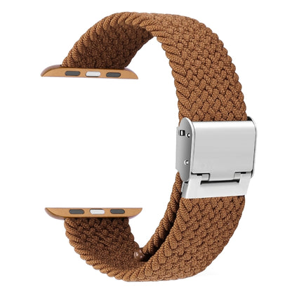 Braided + Stainless Steel Watch Band For Apple Watch Ultra 49mm&Watch Ultra 2 49mm / Series 9&8&7 45mm / SE 3&SE 2&6&SE&5&4 44mm / 3&2&1 42mm(Brown Yellow) by bashfashion