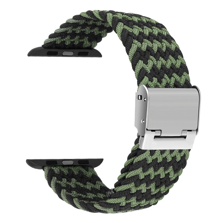 Braided + Stainless Steel Watch Band For Apple Watch Ultra 49mm&Watch Ultra 2 49mm / Series 9&8&7 45mm / SE 3&SE 2&6&SE&5&4 44mm / 3&2&1 42mm(Black Green) by bashfashion