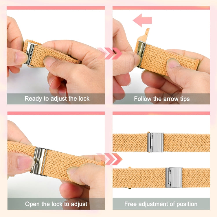 Braided + Stainless Steel Watch Band For Apple Watch Ultra 49mm&Watch Ultra 2 49mm / Series 9&8&7 45mm / SE 3&SE 2&6&SE&5&4 44mm / 3&2&1 42mm(Brown Yellow) by bashfashion
