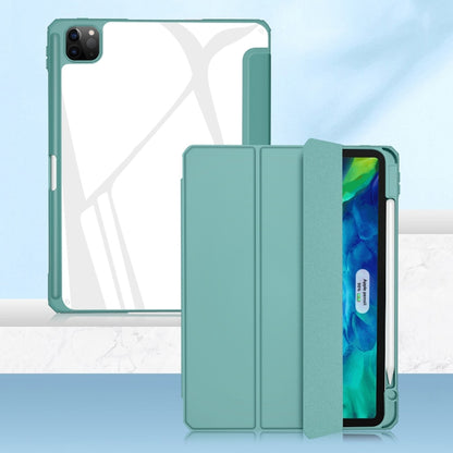 For iPad Pro 11 2022 / 2021 / 2020 Mutural Pinyue Series PC + TPU Horizontal Flip Leather Tablet Case with Holder & Pen Slot & Sleep / Wake-up Function(Dark Green) by Mutural