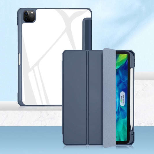 For iPad Pro 12.9 2022 / 2021 / 2020 Mutural Pinyue Series PC + TPU Horizontal Flip Leather Tablet Case with Holder & Pen Slot & Sleep / Wake-up Function(Blue) by Mutural