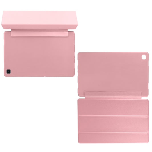 For Samsung Galaxy A7 10.4 (2020) T500 3-folding Horizontal Flip Honeycomb TPU Shockproof + PU Leather Case with Holder(Rose Gold) by bashfashion