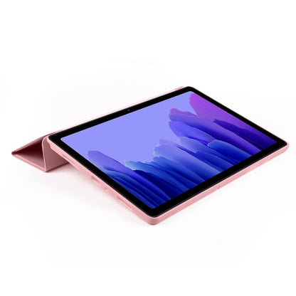 For Samsung Galaxy A7 10.4 (2020) T500 3-folding Horizontal Flip Honeycomb TPU Shockproof + PU Leather Case with Holder(Rose Gold) by bashfashion