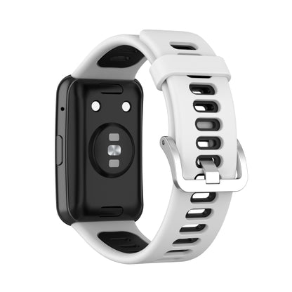 For Huawei Watch Fit Two-color Silicone Watch Band(White+Black) by bashfashion