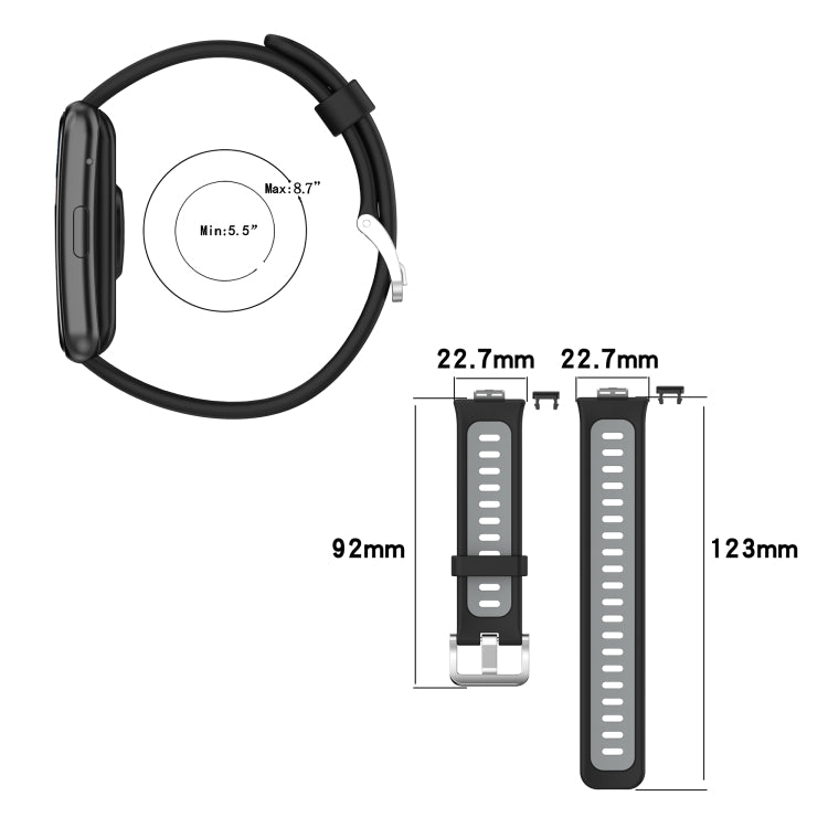 For Huawei Watch Fit Two-color Silicone Watch Band(White+Black) by bashfashion