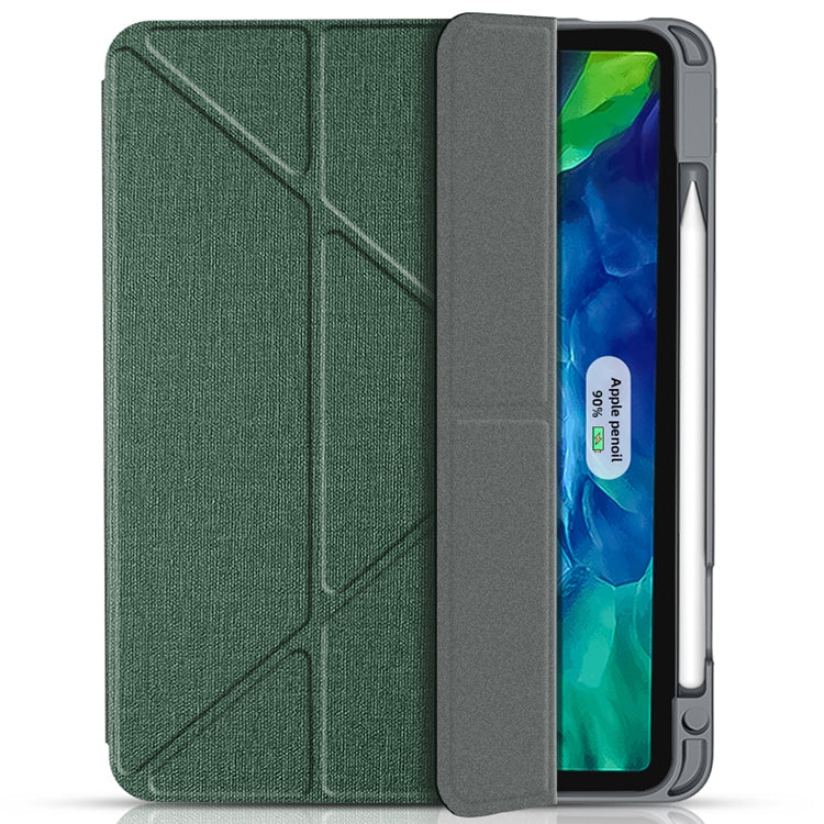 For iPad Pro 11 2022 / 2021 / 2020 MMutural Multi-fold Smart Leather Tablet Case(Dark Green) by Mutural