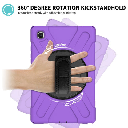 For Samsung Galaxy Tab A7 10.4 2020 T500 / T505 Shockproof Colorful Silicone + PC Protective Case with Holder & Shoulder Strap & Hand Strap(Purple) by bashfashion