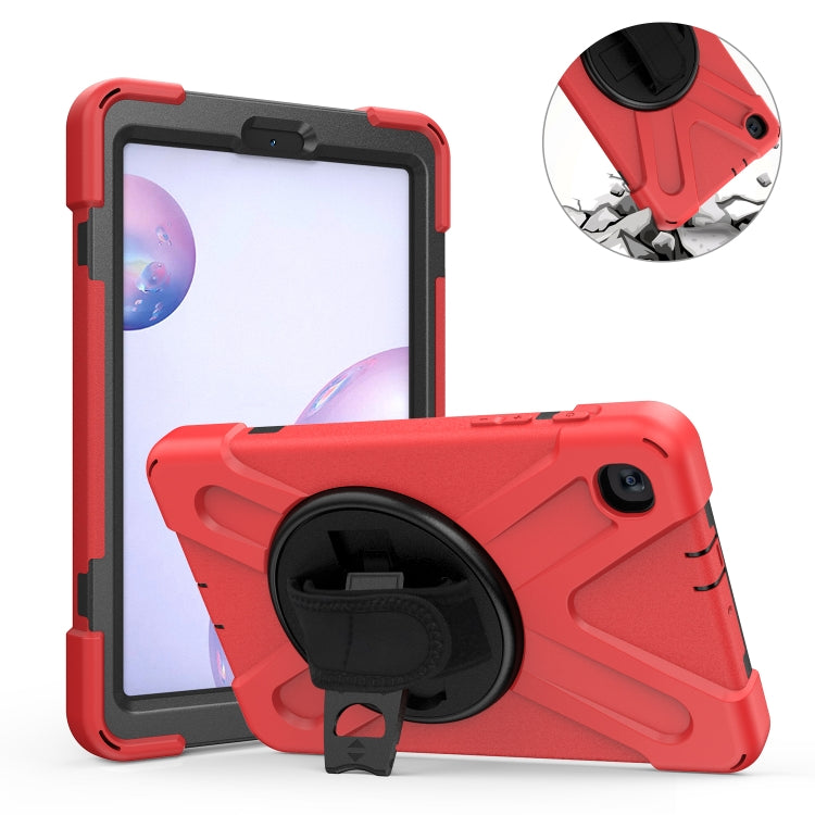 For Samsung Galaxy Tab A 8.4 2020 T307U Shockproof Colorful Silicone + PC Protective Case with Holder & Shoulder Strap & Hand Strap(Red) by bashfashion