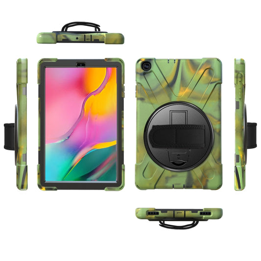 For Samsung Galaxy Tab A 10.1 (2019) T515 / T510 Shockproof Colorful Silicone + PC Protective Case with Holder & Shoulder Strap & Hand Strap(Camouflage) by bashfashion