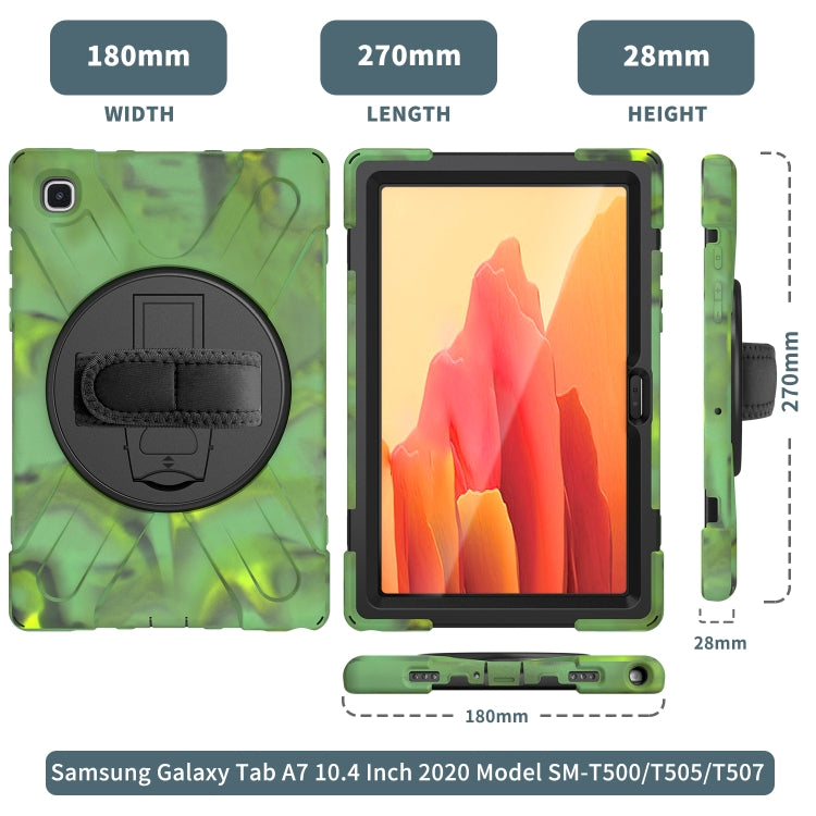 For Samsung Galaxy Tab A7 10.4 2020 T500 / T505 Shockproof Colorful Silicone + PC Protective Case with Holder & Shoulder Strap & Hand Strap & Screen Protector(Camouflage) by bashfashion