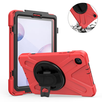 For Samsung Galaxy Tab A 8.4 2020 T307U Shockproof Colorful Silicone + PC Protective Case with Holder & Shoulder Strap & Hand Strap & Screen Protector(Red) by bashfashion