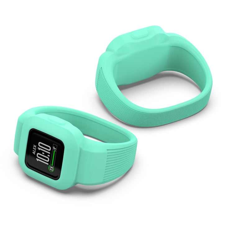 For Garmin Vivofit JR3 No Buckle Silicone Pure Color Watch Band, Size:L(Teal) by bashfashion