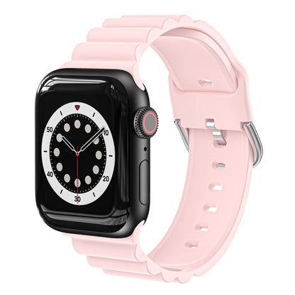 Business B Style Silicone Watch Band For Apple Watch Series 7 45mm / 6 & SE & 5 & 4 44mm / 3 & 2 & 1 42mm(Pink) by bashfashion