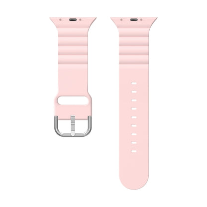 Business B Style Silicone Watch Band For Apple Watch Series 7 45mm / 6 & SE & 5 & 4 44mm / 3 & 2 & 1 42mm(Pink) by bashfashion