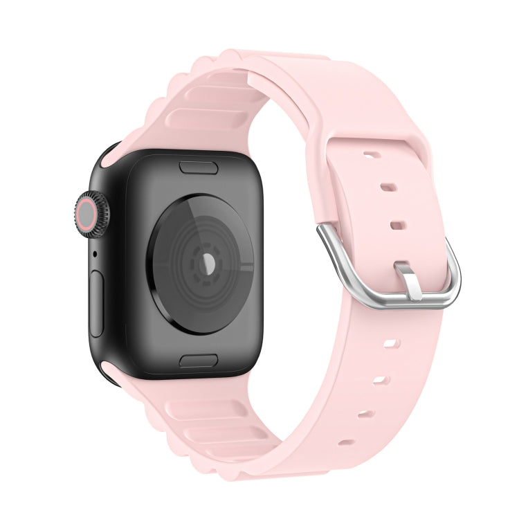 Business B Style Silicone Watch Band For Apple Watch Series 7 45mm / 6 & SE & 5 & 4 44mm / 3 & 2 & 1 42mm(Pink) by bashfashion