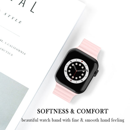 Business B Style Silicone Watch Band For Apple Watch Series 7 45mm / 6 & SE & 5 & 4 44mm / 3 & 2 & 1 42mm(Pink) by bashfashion