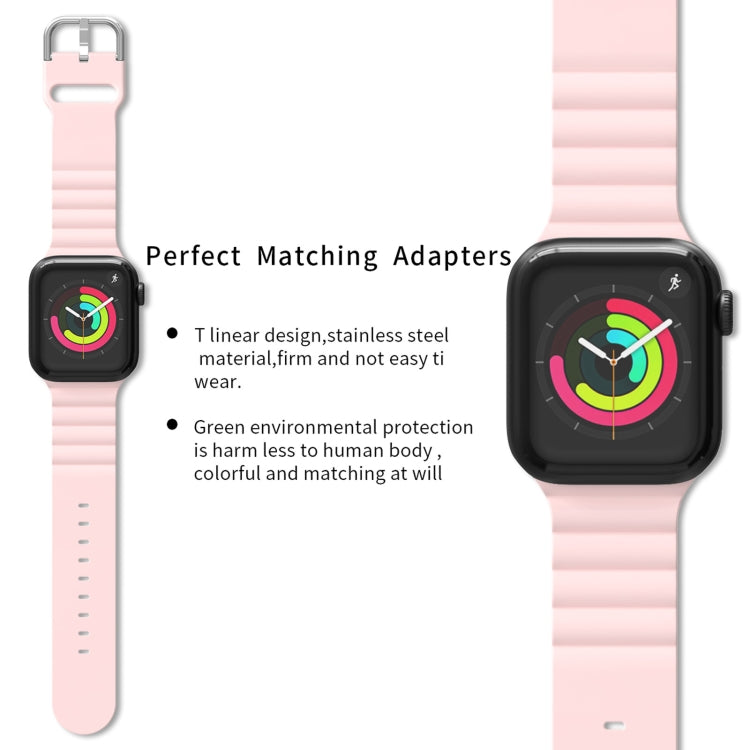 Business B Style Silicone Watch Band For Apple Watch Series 7 45mm / 6 & SE & 5 & 4 44mm / 3 & 2 & 1 42mm(Pink) by bashfashion