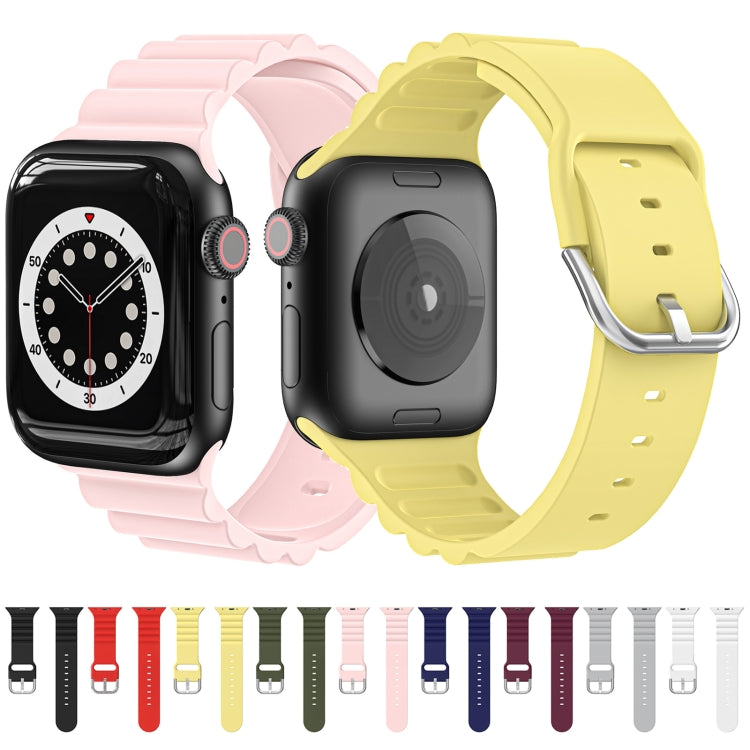 Business B Style Silicone Watch Band For Apple Watch Series 7 45mm / 6 & SE & 5 & 4 44mm / 3 & 2 & 1 42mm(Pink) by bashfashion