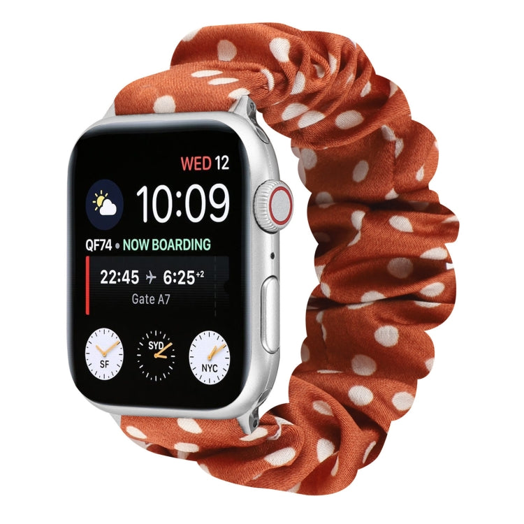 Dots Hair Ring Cloth Watch Band For Apple Watch Ultra 49mm&Watch Ultra 2 49mm / Series 9&8&7 45mm / SE 3&SE 2&6&SE&5&4 44mm / 3&2&1 42mm(Orange) by bashfashion