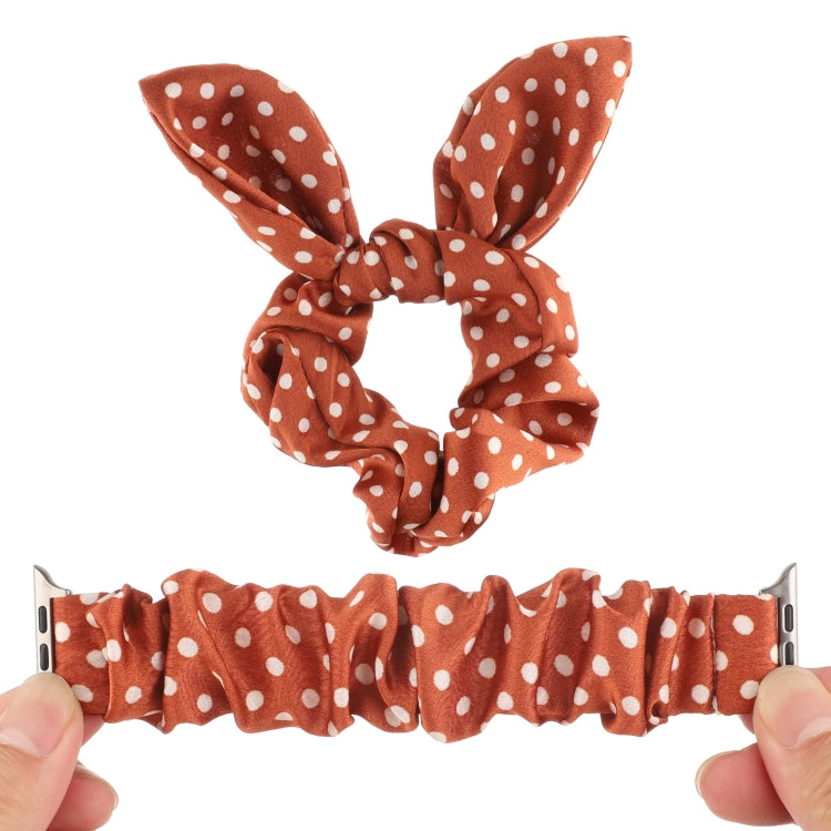 Dots Hair Ring Cloth Watch Band For Apple Watch Ultra 49mm&Watch Ultra 2 49mm / Series 9&8&7 45mm / SE 3&SE 2&6&SE&5&4 44mm / 3&2&1 42mm(Orange) by bashfashion