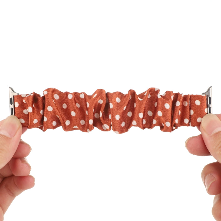 Dots Hair Ring Cloth Watch Band For Apple Watch Ultra 49mm&Watch Ultra 2 49mm / Series 9&8&7 45mm / SE 3&SE 2&6&SE&5&4 44mm / 3&2&1 42mm(Orange) by bashfashion