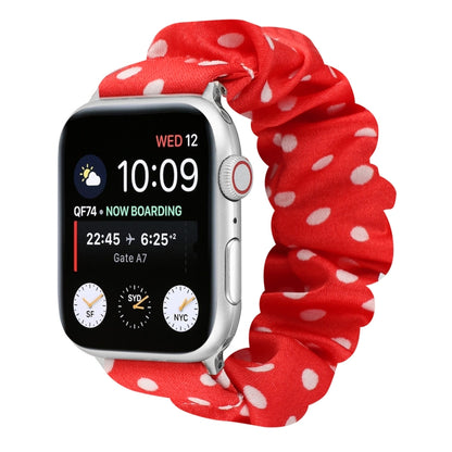 Dots Hair Ring Cloth Watch Band For Apple Watch Ultra 49mm&Watch Ultra 2 49mm / Series 9&8&7 45mm / SE 3&SE 2&6&SE&5&4 44mm / 3&2&1 42mm(Red) by bashfashion