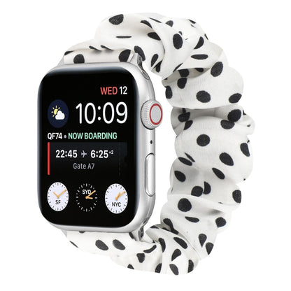 Dots Hair Ring Cloth Watch Band For Apple Watch Series 9&8&7 41mm / SE 3&SE 2&6&SE&5&4 40mm / 3&2&1 38mm(White) by bashfashion
