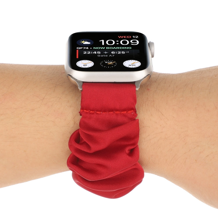 Butterfly Pattern Hair Ring Cloth Watch Band For Apple Watch Ultra 49mm&Watch Ultra 2 49mm / Series 9&8&7 45mm / SE 3&SE 2&6&SE&5&4 44mm / 3&2&1 42mm(B) by bashfashion