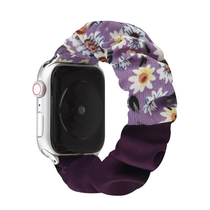 Butterfly Pattern Hair Ring Cloth Watch Band For Apple Watch Ultra 49mm&Watch Ultra 2 49mm / Series 9&8&7 45mm / SE 3&SE 2&6&SE&5&4 44mm / 3&2&1 42mm(F) by bashfashion